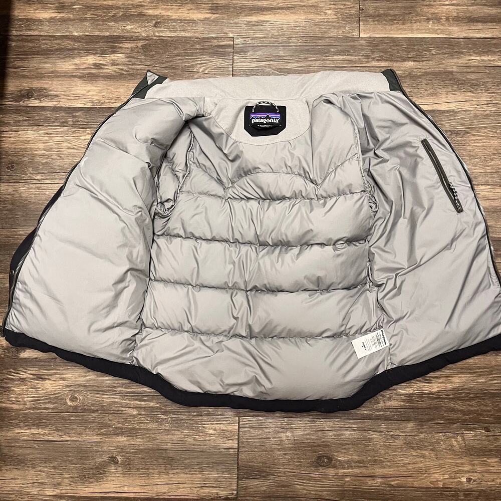 Patagonia Bivy Duck Down Jacket Womens S Black Gray Western Yoke Puffer Coat - Picture 6 of 11